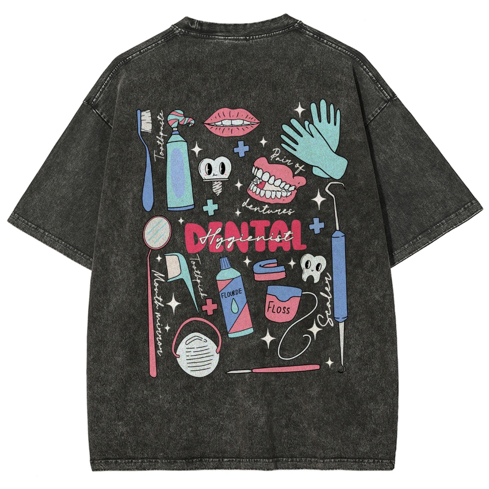 Dental Hygienist Stuff Addcustom Unisex Fit Washed T-Shirt Customscool