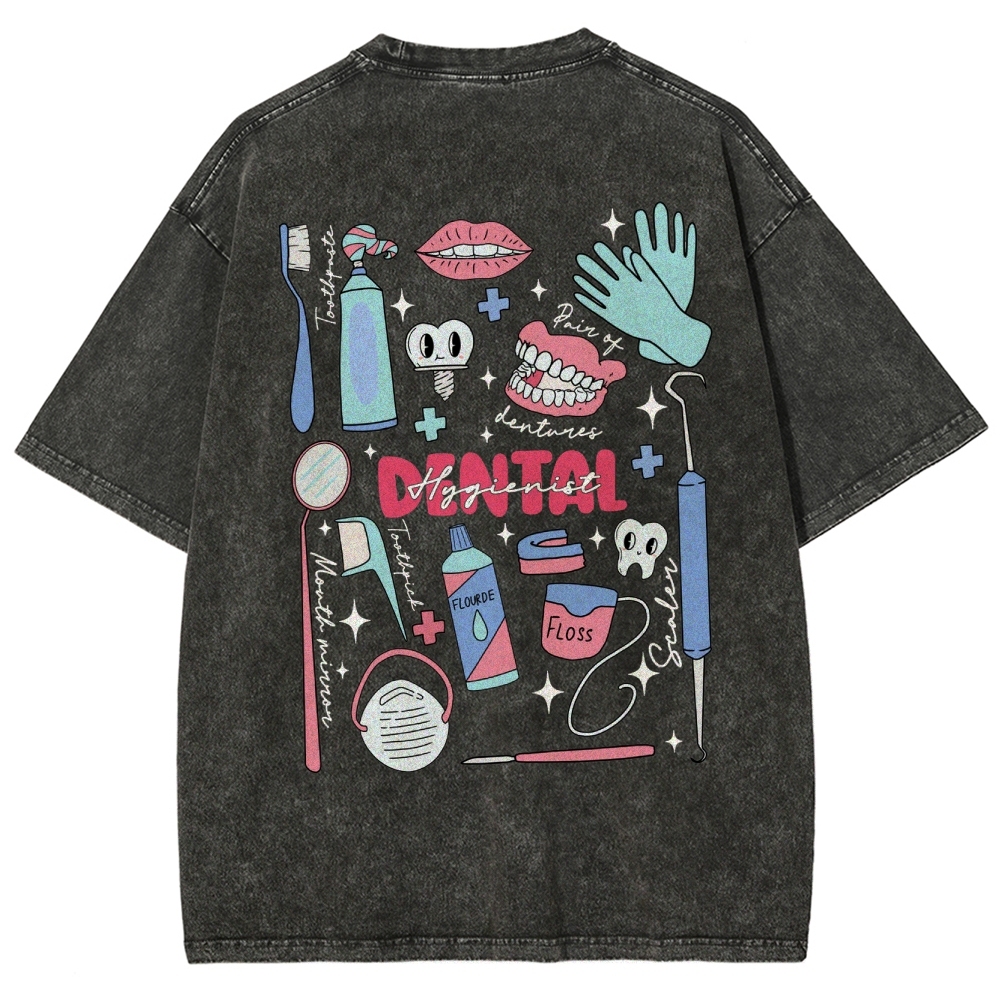 Dental Hygienist Stuff Addcustom Unisex Fit Washed T-Shirt Customscool