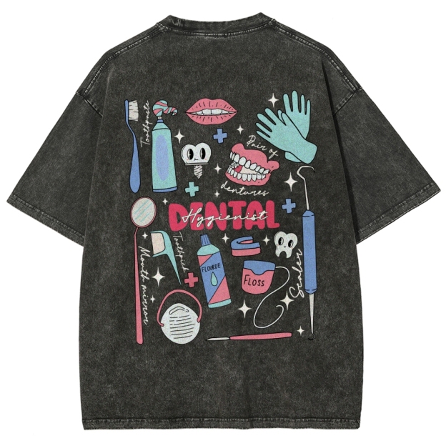 Dental Hygienist Stuff Addcustom Unisex Fit Washed T-Shirt Customscool