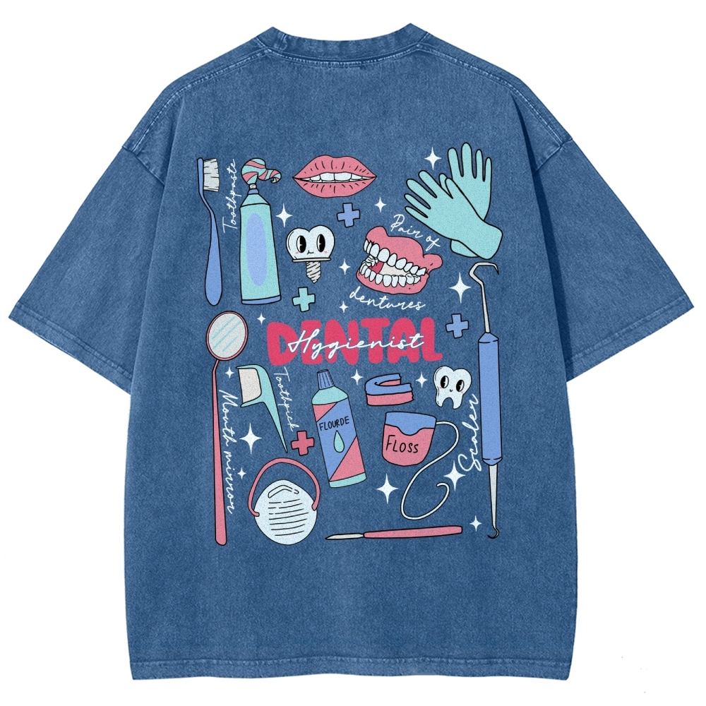 Dental Hygienist Stuff Addcustom Unisex Fit Washed T-Shirt Customscool