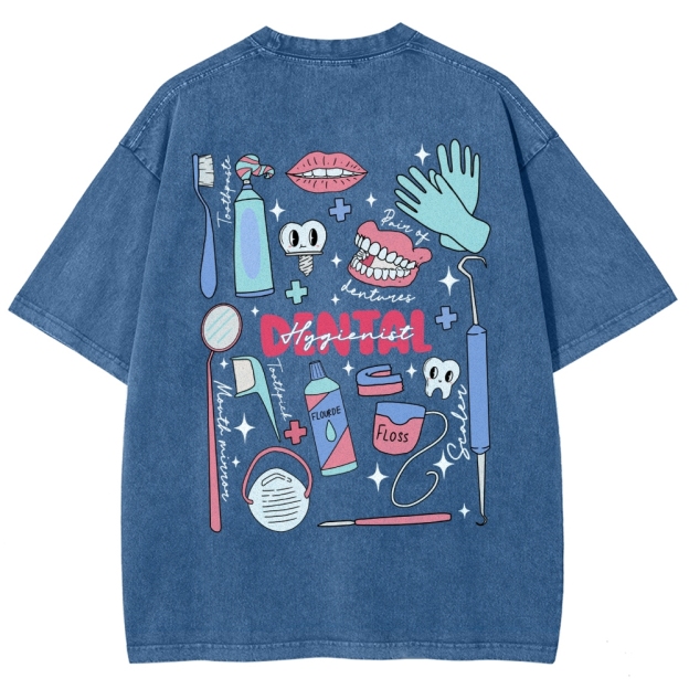 Dental Hygienist Stuff Addcustom Unisex Fit Washed T-Shirt Customscool