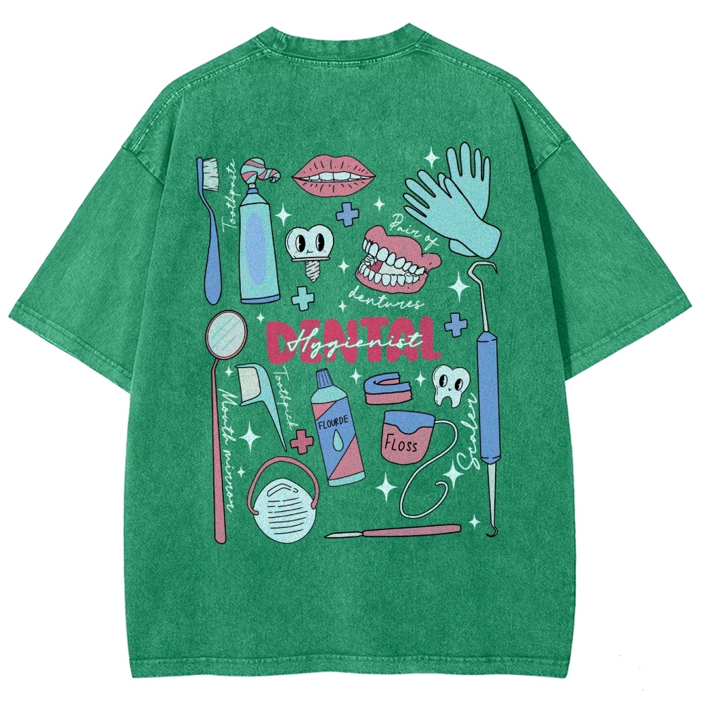 Dental Hygienist Stuff Addcustom Unisex Fit Washed T-Shirt Customscool