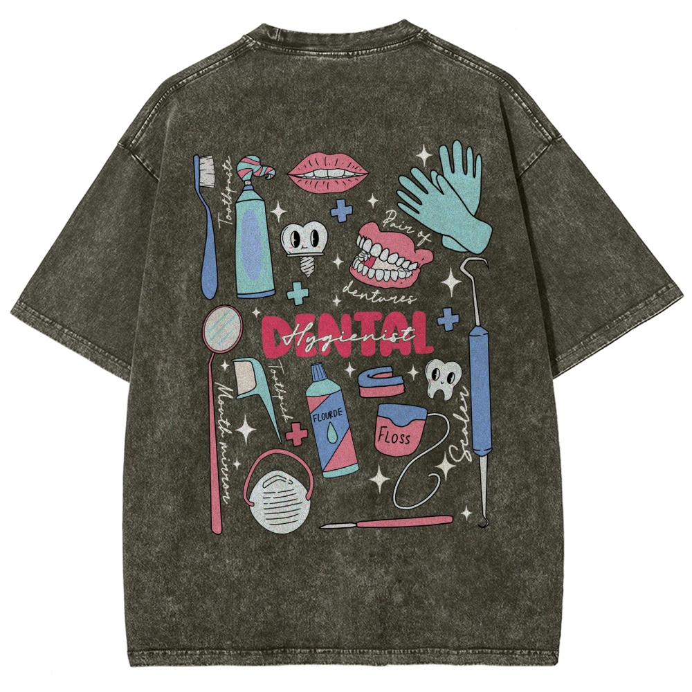 Dental Hygienist Stuff Addcustom Unisex Fit Washed T-Shirt Customscool