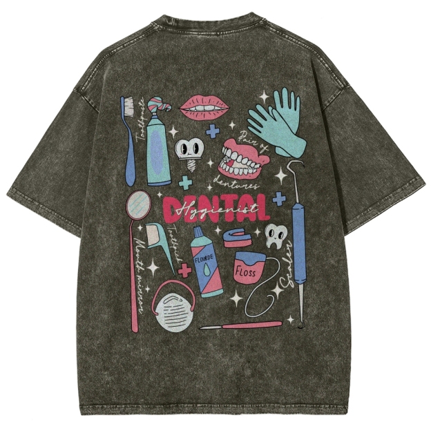 Dental Hygienist Stuff Addcustom Unisex Fit Washed T-Shirt Customscool