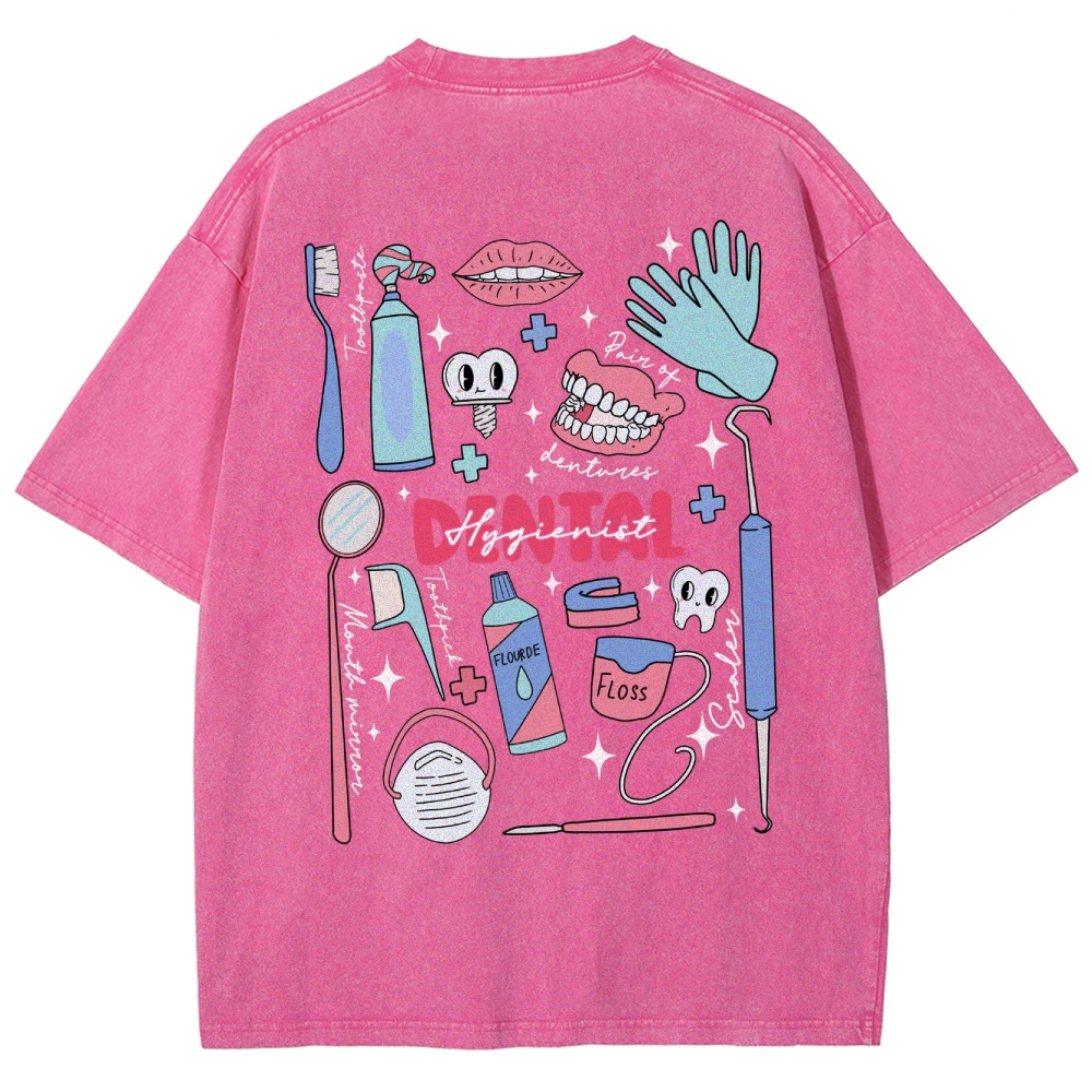 Dental Hygienist Stuff Addcustom Unisex Fit Washed T-Shirt Customscool