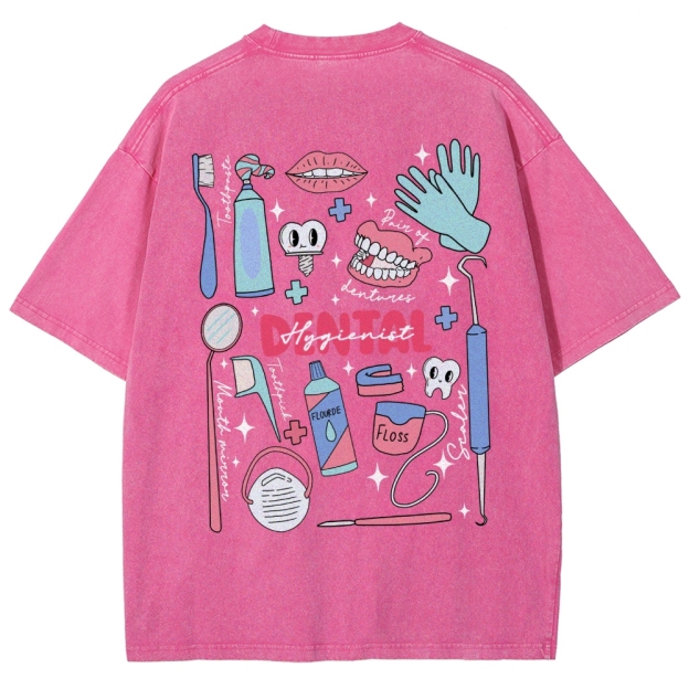 Dental Hygienist Stuff Addcustom Unisex Fit Washed T-Shirt Customscool