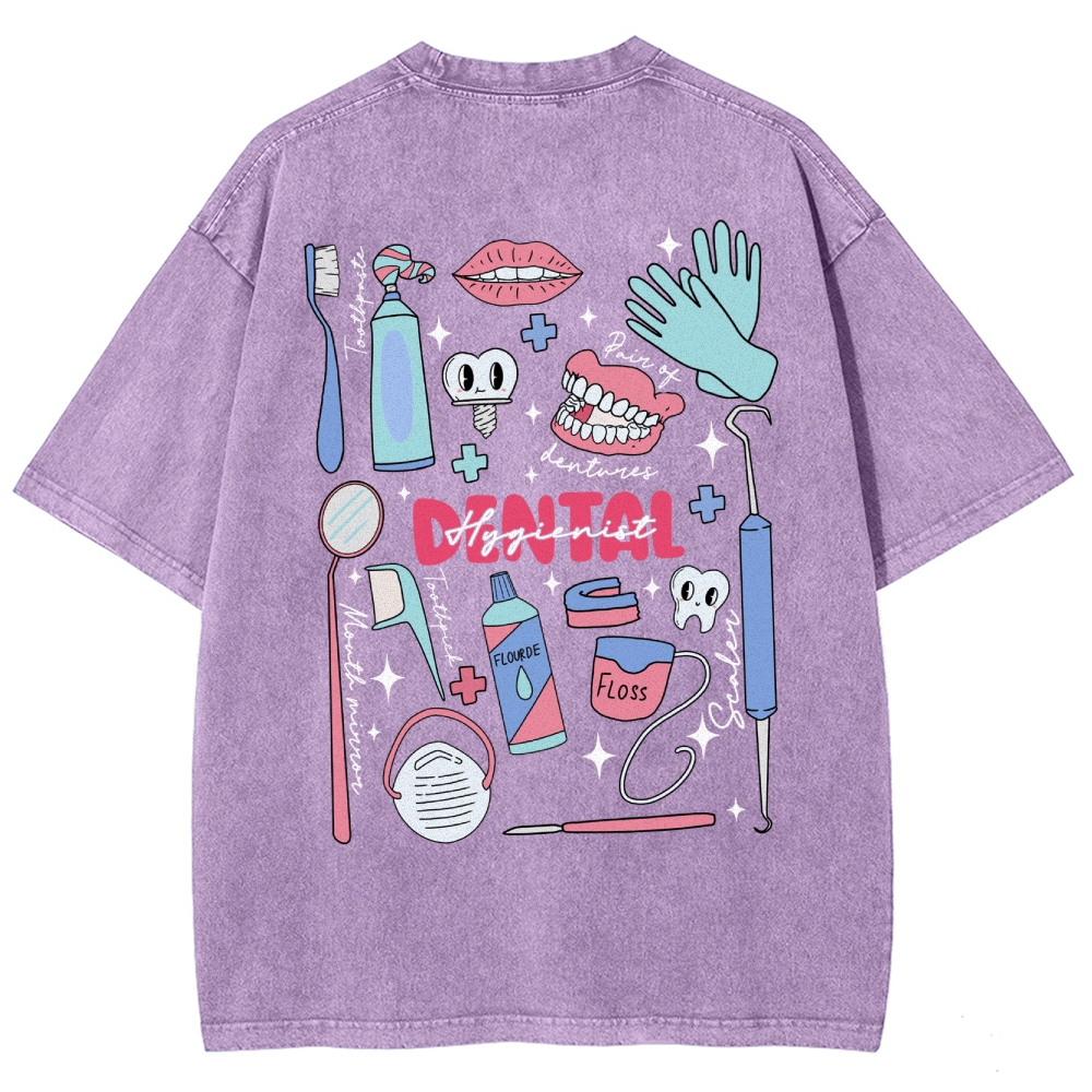 Dental Hygienist Stuff Addcustom Unisex Fit Washed T-Shirt Customscool