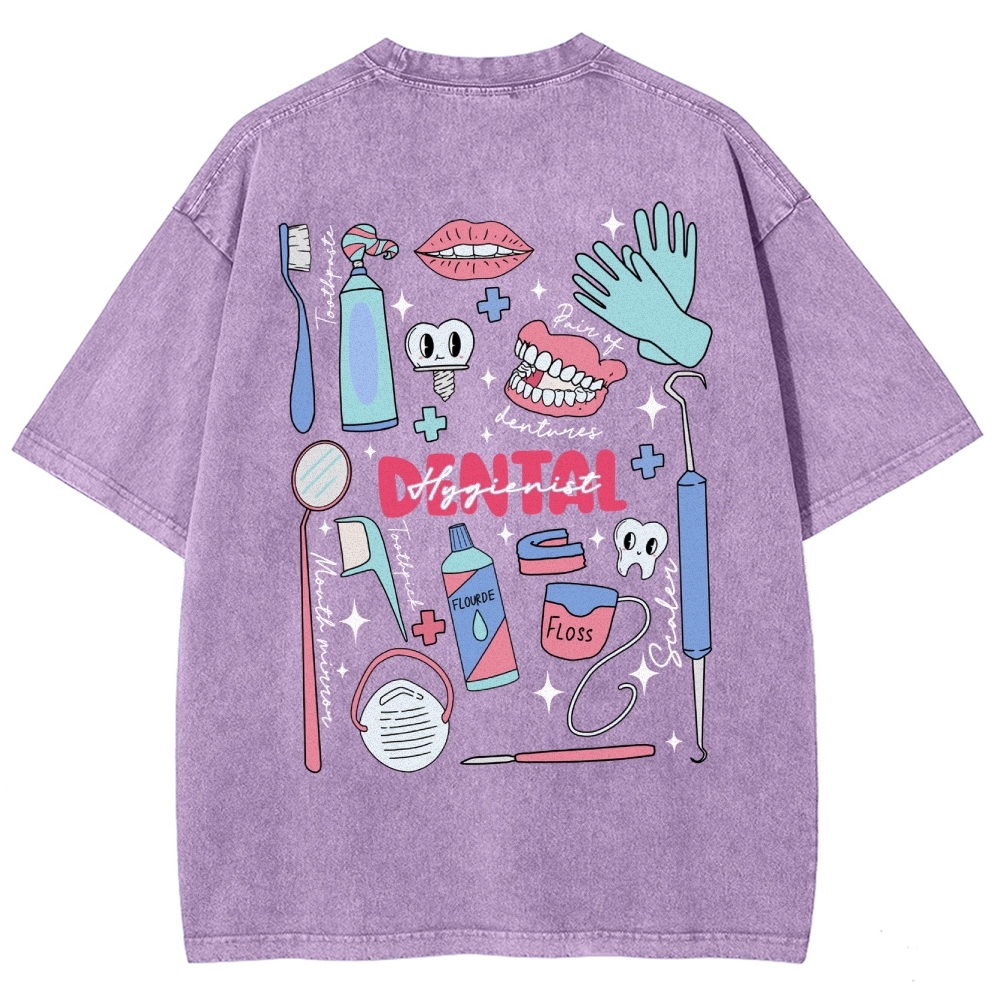 Dental Hygienist Stuff Addcustom Unisex Fit Washed T-Shirt Customscool