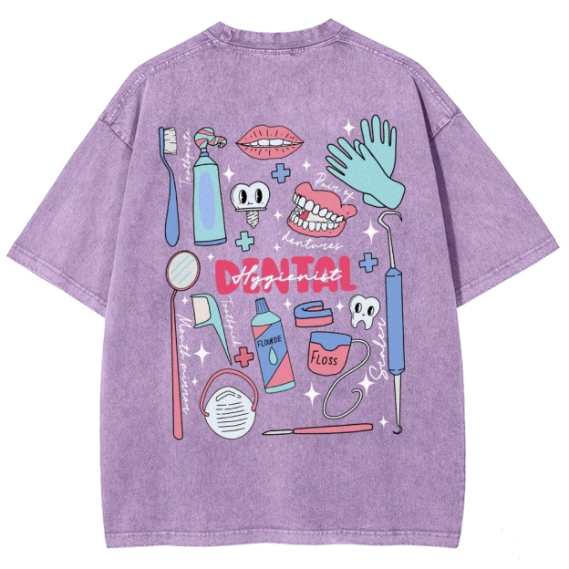 Dental Hygienist Stuff Addcustom Unisex Fit Washed T-Shirt Customscool
