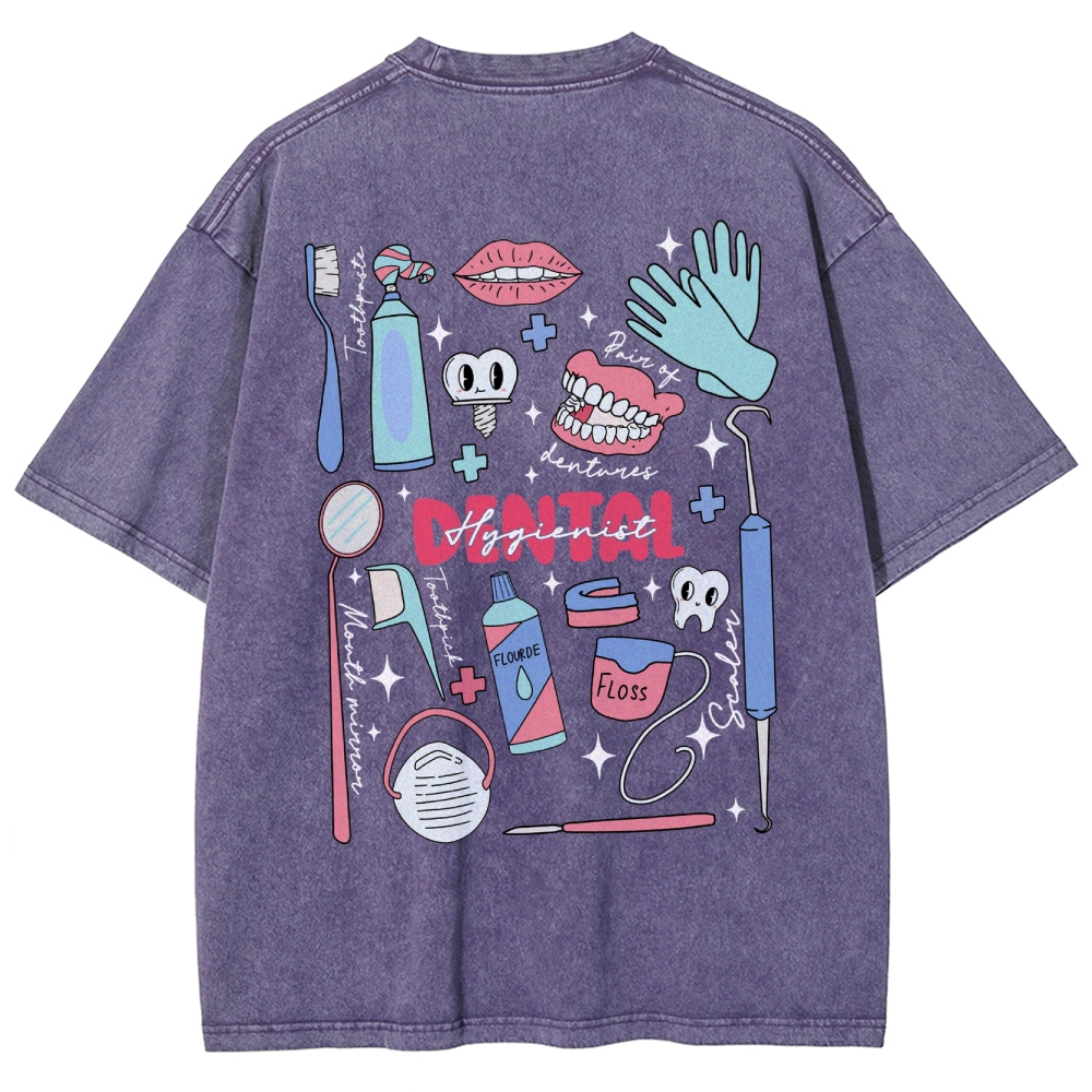 Dental Hygienist Stuff Addcustom Unisex Fit Washed T-Shirt Customscool