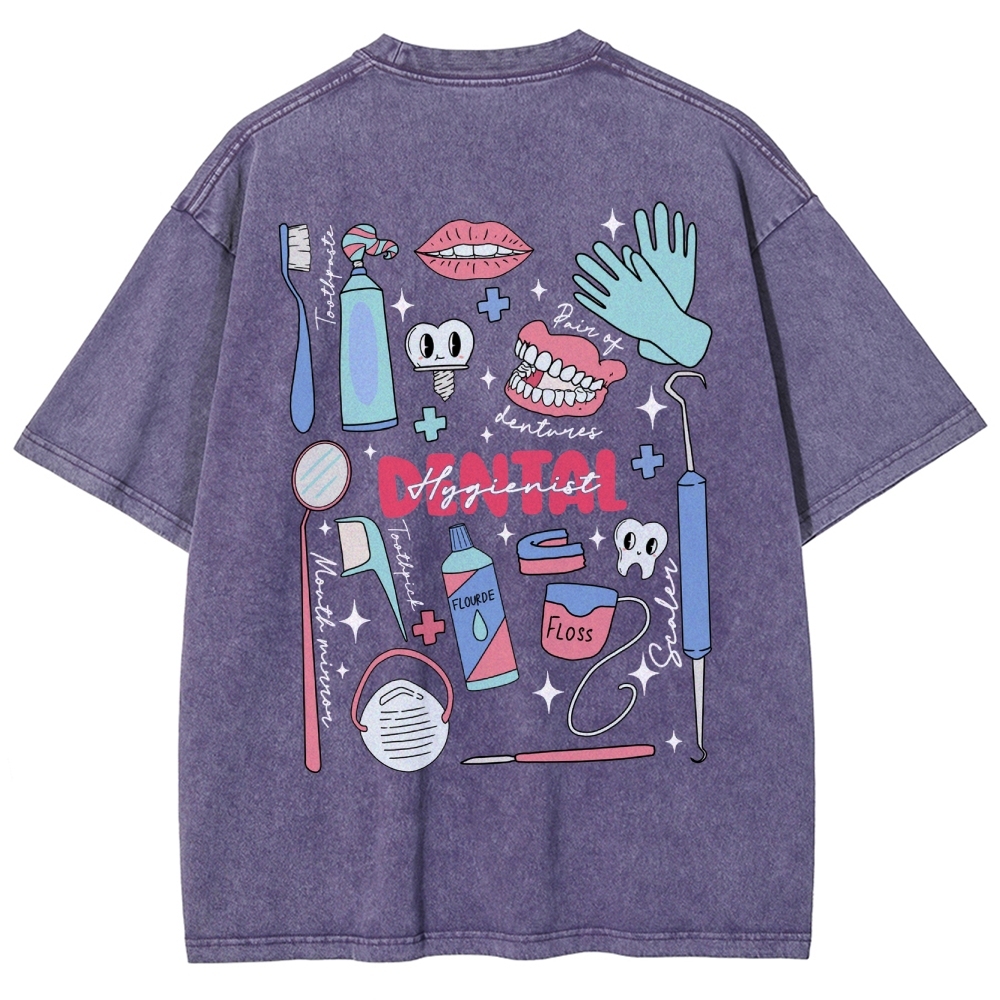 Dental Hygienist Stuff Addcustom Unisex Fit Washed T-Shirt Customscool