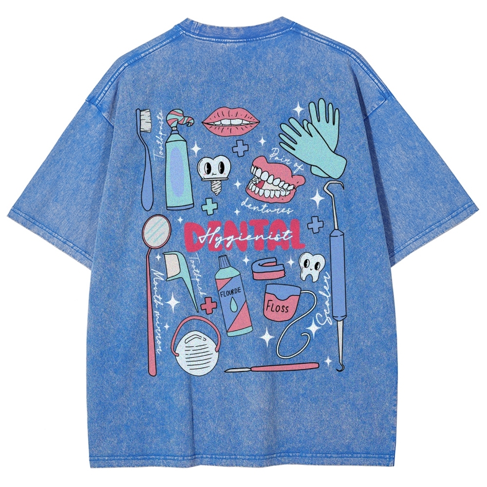 Dental Hygienist Stuff Addcustom Unisex Fit Washed T-Shirt Customscool