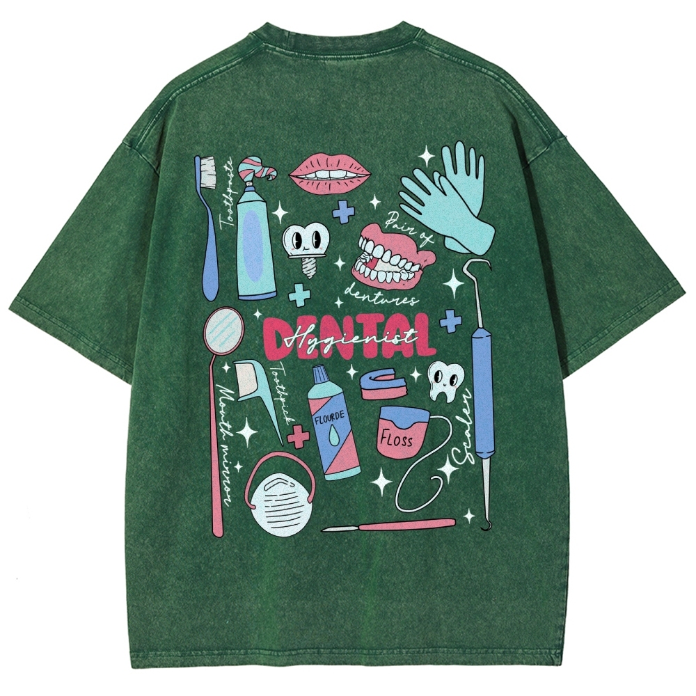 Dental Hygienist Stuff Addcustom Unisex Fit Washed T-Shirt Customscool