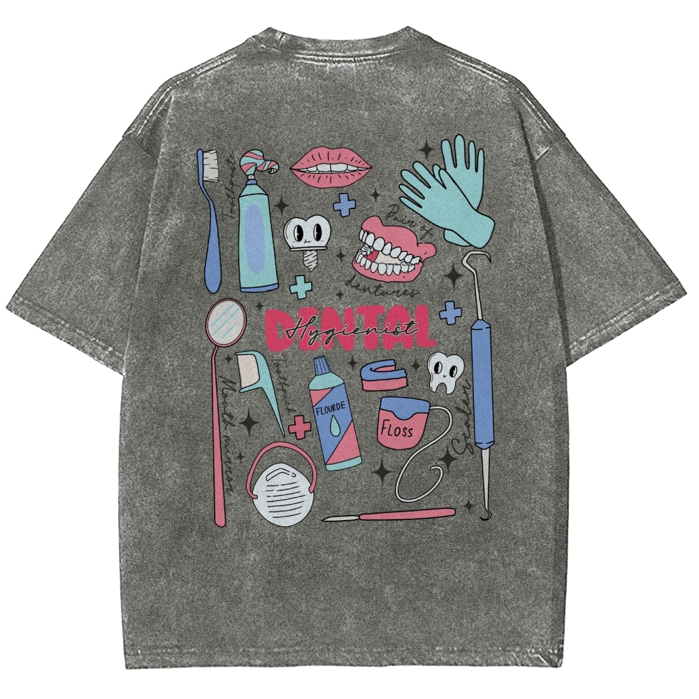 Dental Hygienist Stuff Addcustom Unisex Fit Washed T-Shirt Customscool