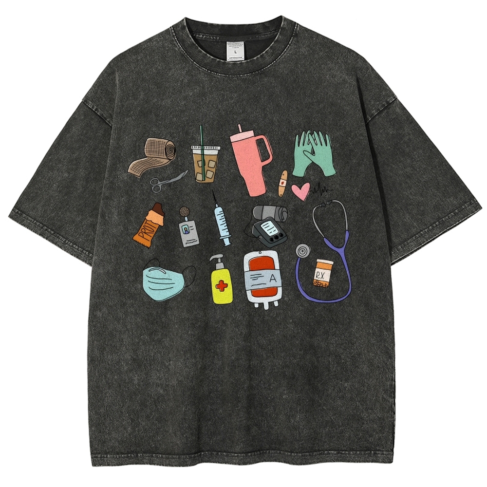 Nurse Unisex Fit Washed T-Shirt Customscool