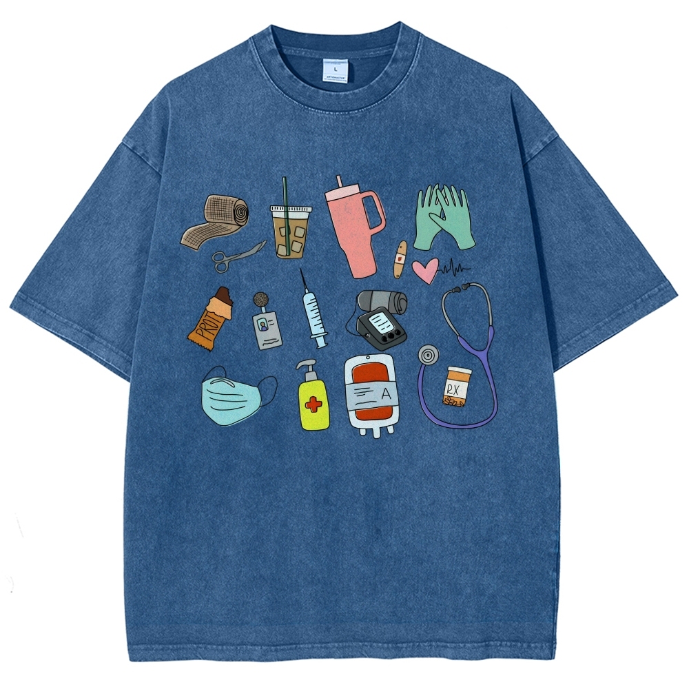 Nurse Unisex Fit Washed T-Shirt Customscool
