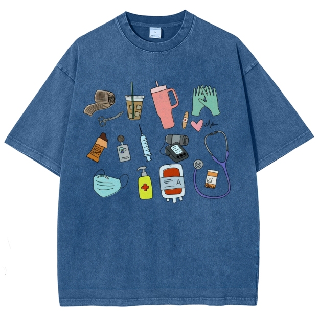 Nurse Unisex Fit Washed T-Shirt Customscool