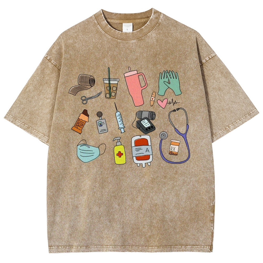 Nurse Unisex Fit Washed T-Shirt Customscool