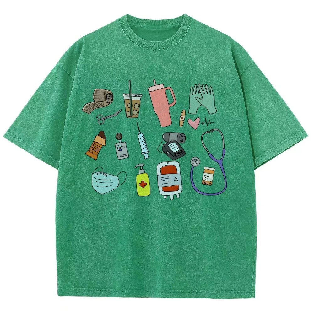 Nurse Unisex Fit Washed T-Shirt Customscool