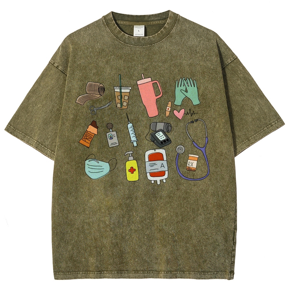 Nurse Unisex Fit Washed T-Shirt Customscool