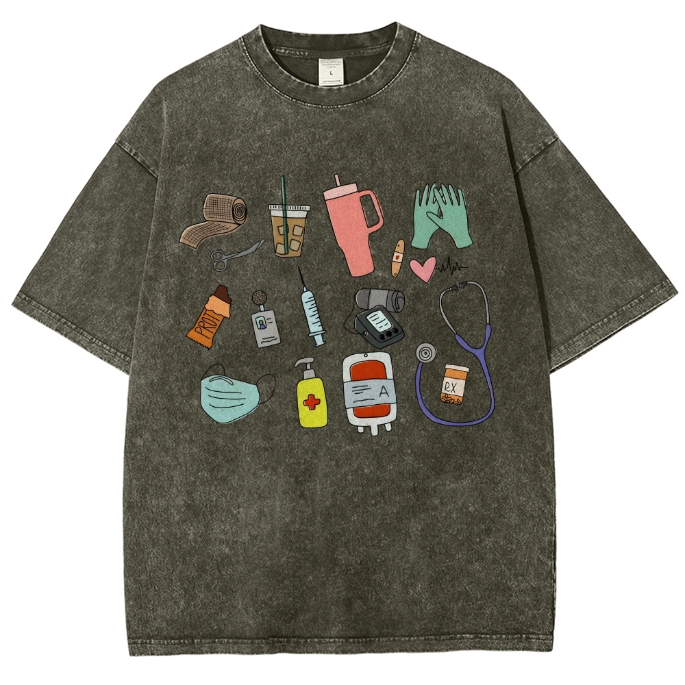 Nurse Unisex Fit Washed T-Shirt Customscool