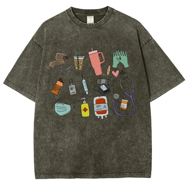 Nurse Unisex Fit Washed T-Shirt Customscool
