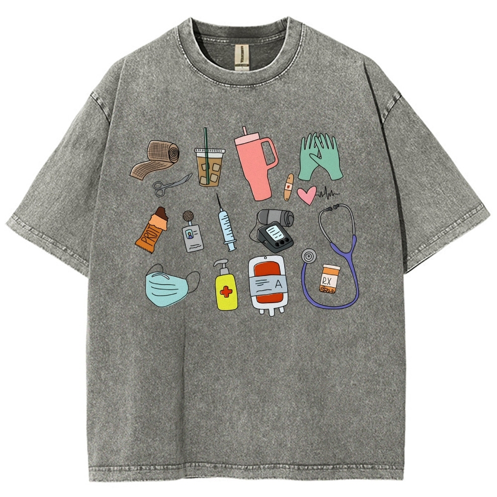 Nurse Unisex Fit Washed T-Shirt Customscool