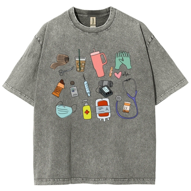 Nurse Unisex Fit Washed T-Shirt Customscool