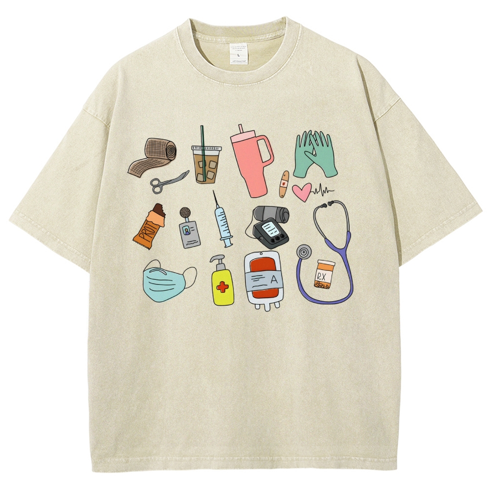 Nurse Unisex Fit Washed T-Shirt Customscool