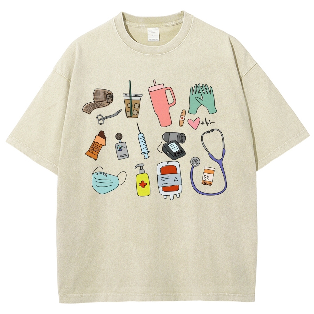 Nurse Unisex Fit Washed T-Shirt Customscool