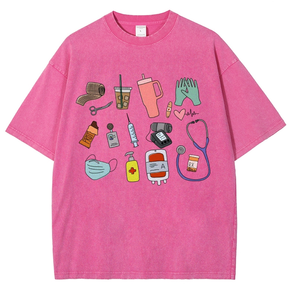 Nurse Unisex Fit Washed T-Shirt Customscool