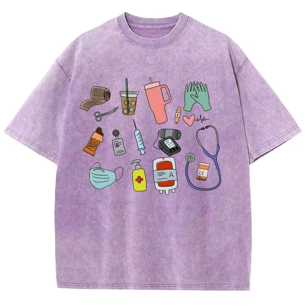 Nurse Unisex Fit Washed T-Shirt Customscool