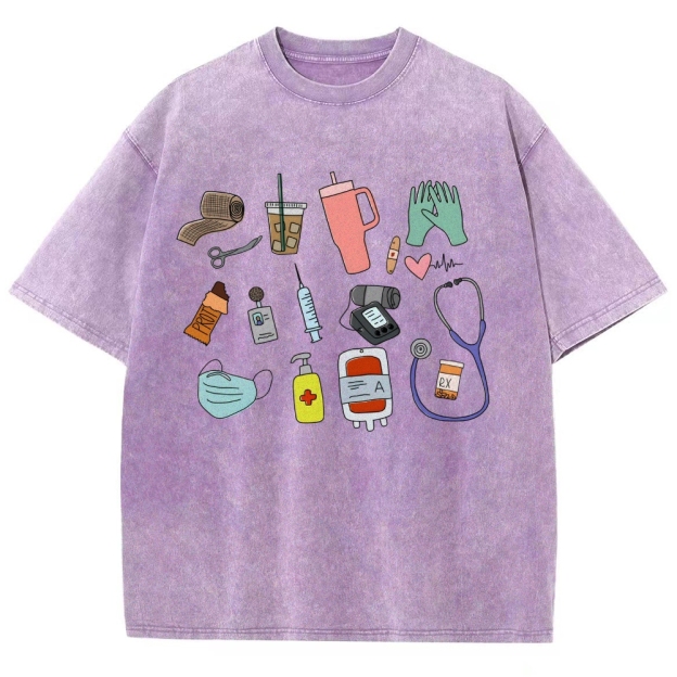 Nurse Unisex Fit Washed T-Shirt Customscool