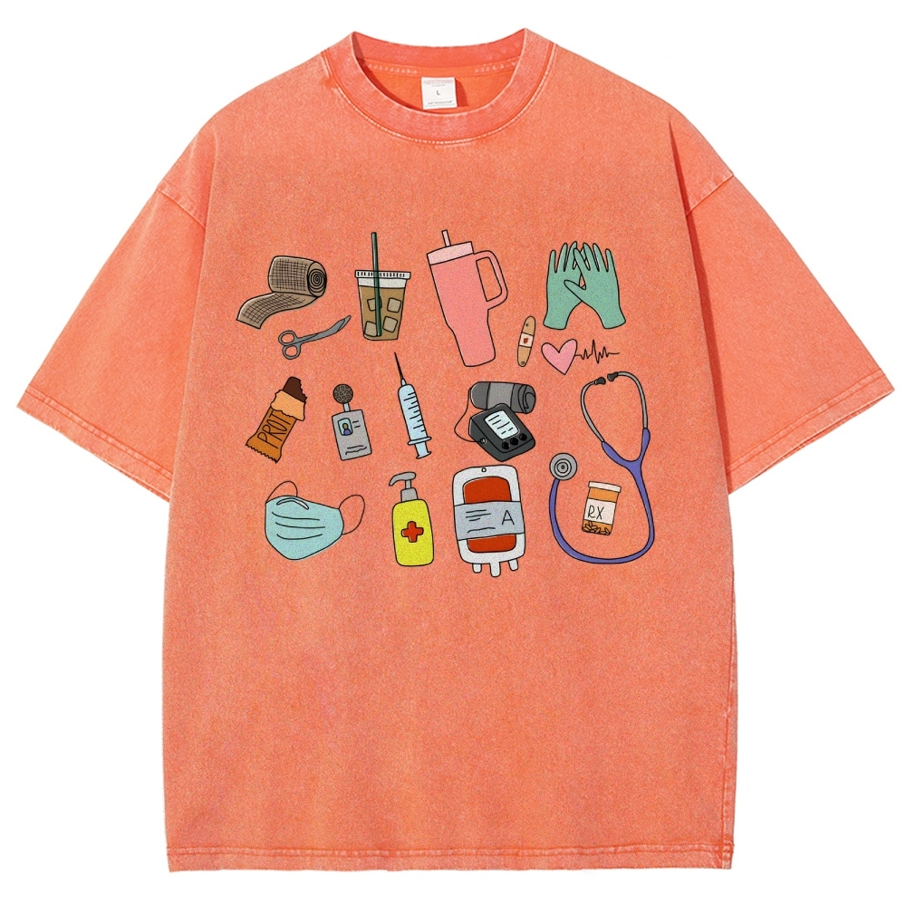 Nurse Unisex Fit Washed T-Shirt Customscool