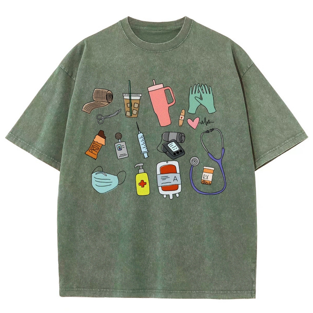 Nurse Unisex Fit Washed T-Shirt Customscool