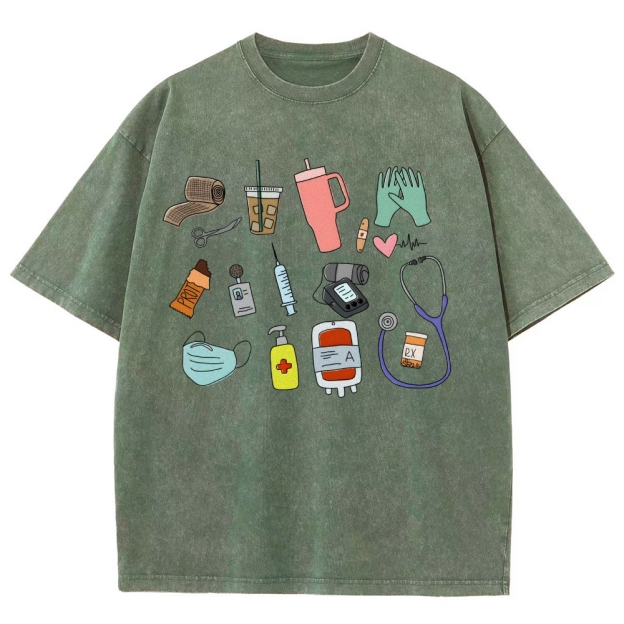 Nurse Unisex Fit Washed T-Shirt Customscool