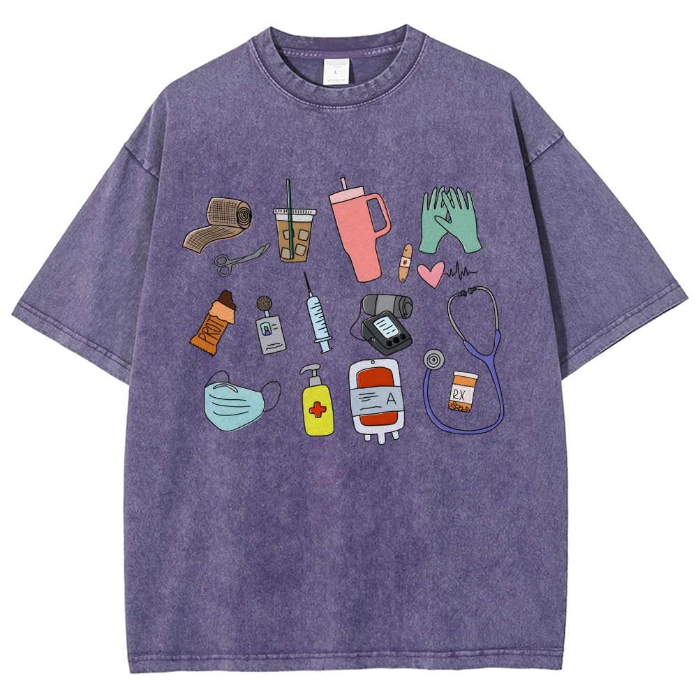 Nurse Unisex Fit Washed T-Shirt Customscool