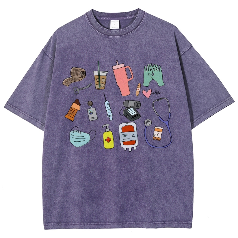 Nurse Unisex Fit Washed T-Shirt Customscool