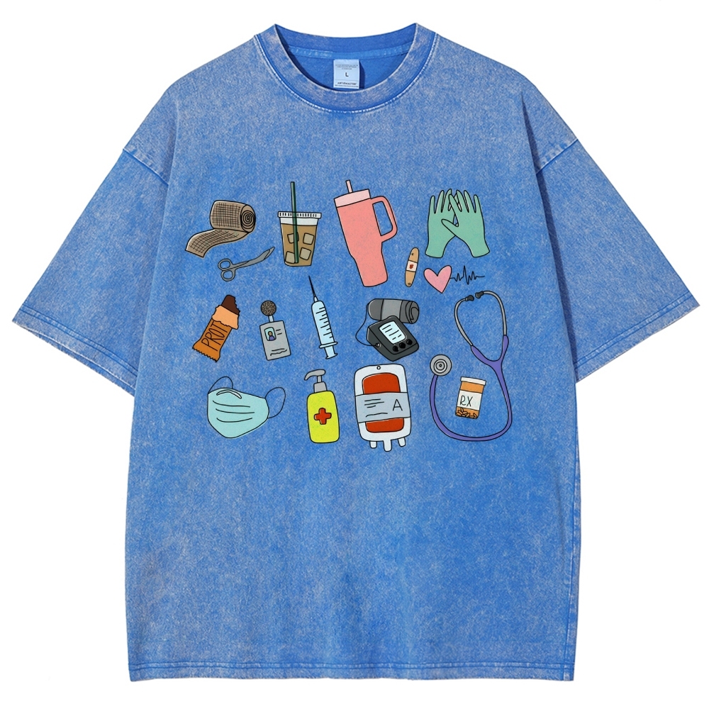 Nurse Unisex Fit Washed T-Shirt Customscool