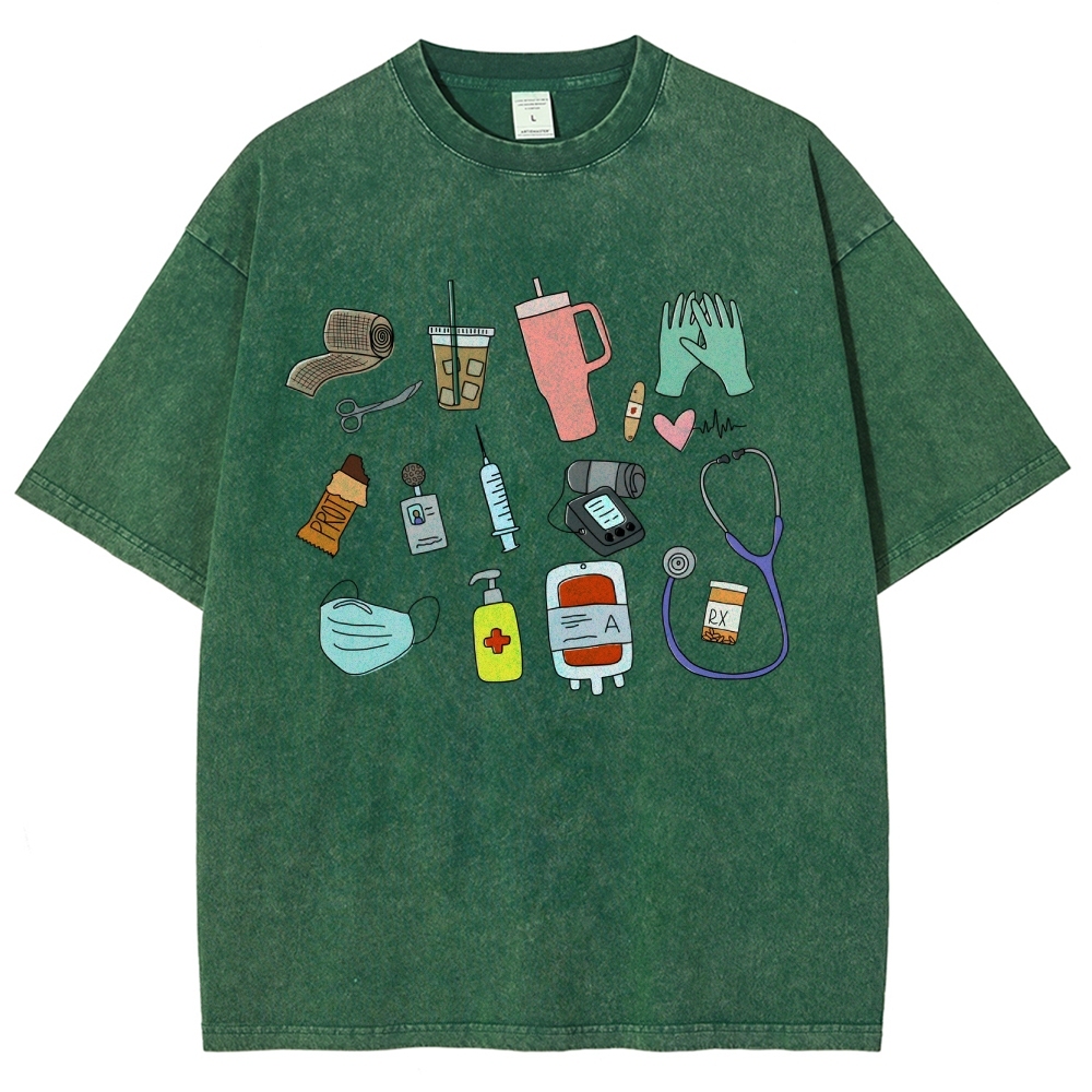 Nurse Unisex Fit Washed T-Shirt Customscool