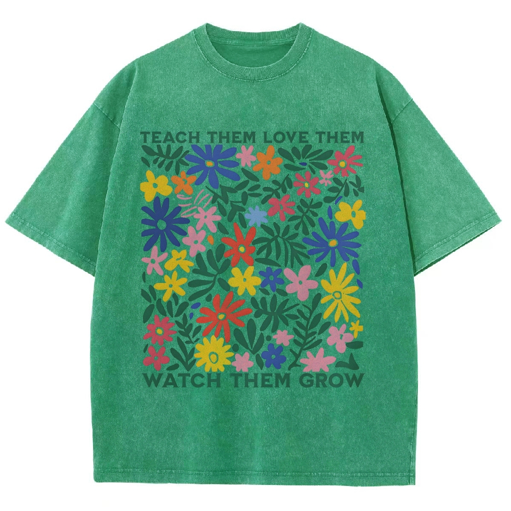 Teach Them Unisex Fit Washed T-Shirt Customscool