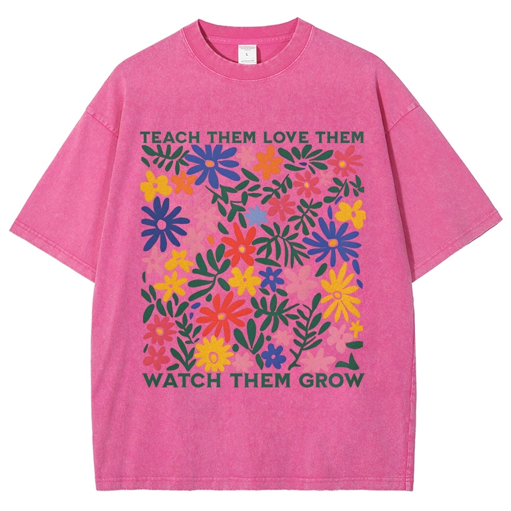 Teach Them Unisex Fit Washed T-Shirt Customscool