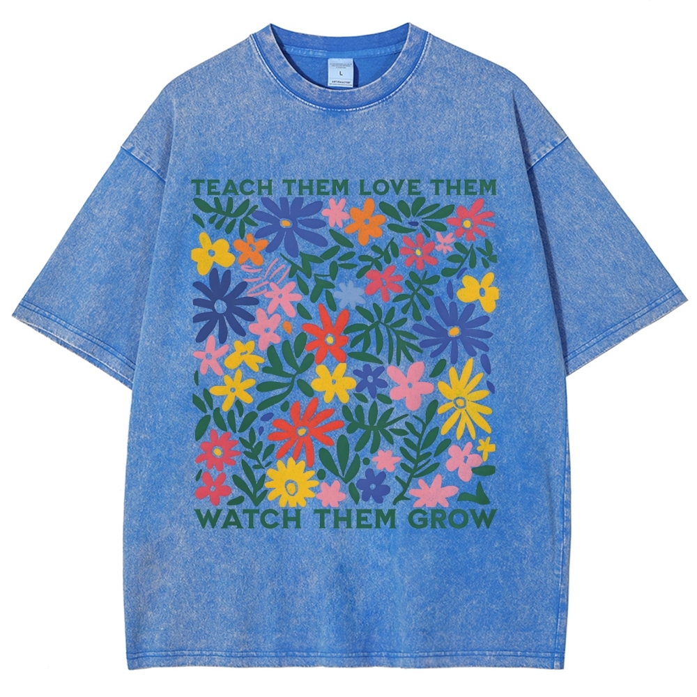 Teach Them Unisex Fit Washed T-Shirt Customscool