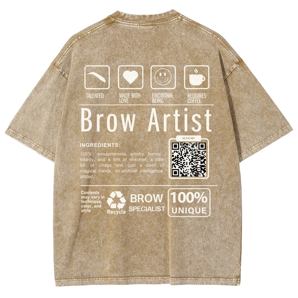 Brow Artist Addcustom Unisex Fit Washed T-Shirt Customscool