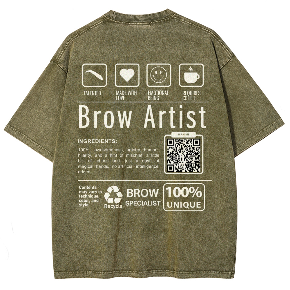 Brow Artist Addcustom Unisex Fit Washed T-Shirt Customscool
