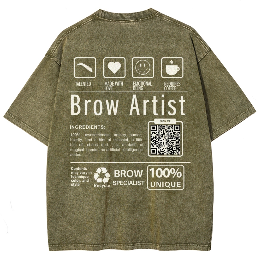 Brow Artist Addcustom Unisex Fit Washed T-Shirt Customscool