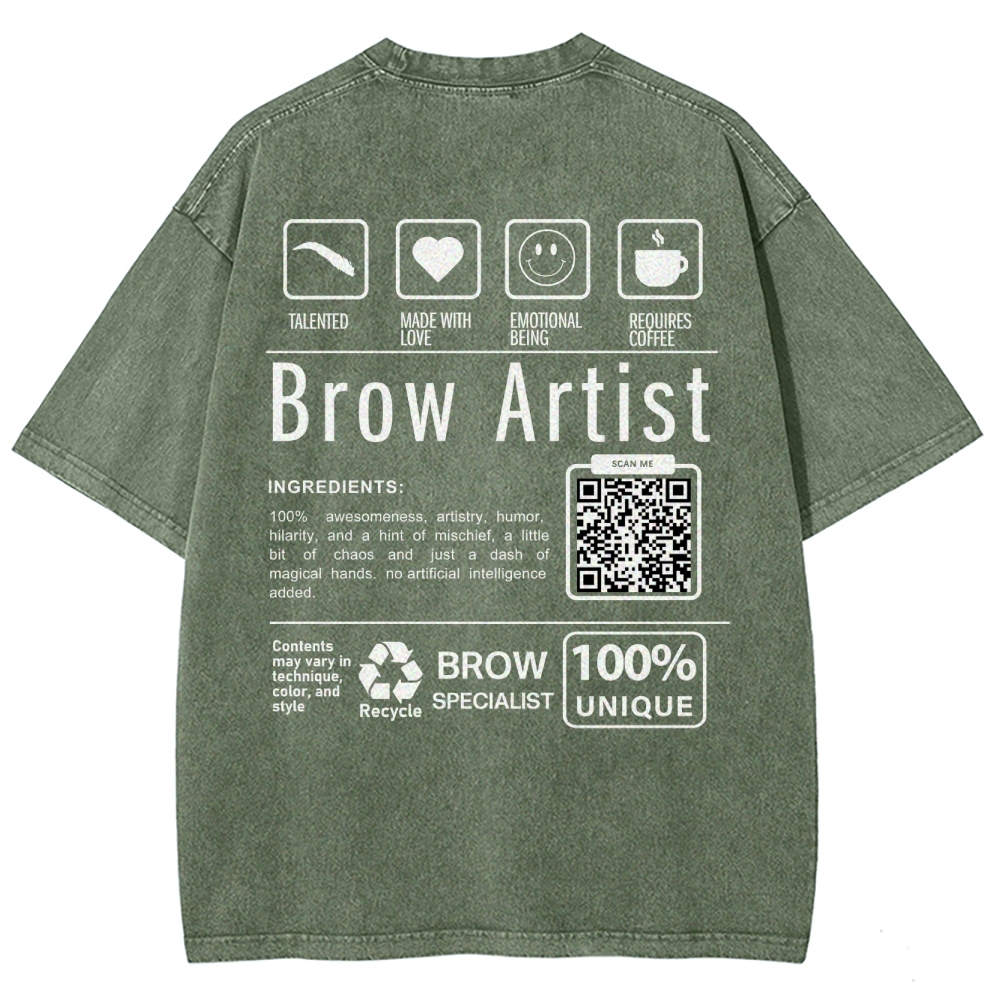 Brow Artist Addcustom Unisex Fit Washed T-Shirt Customscool