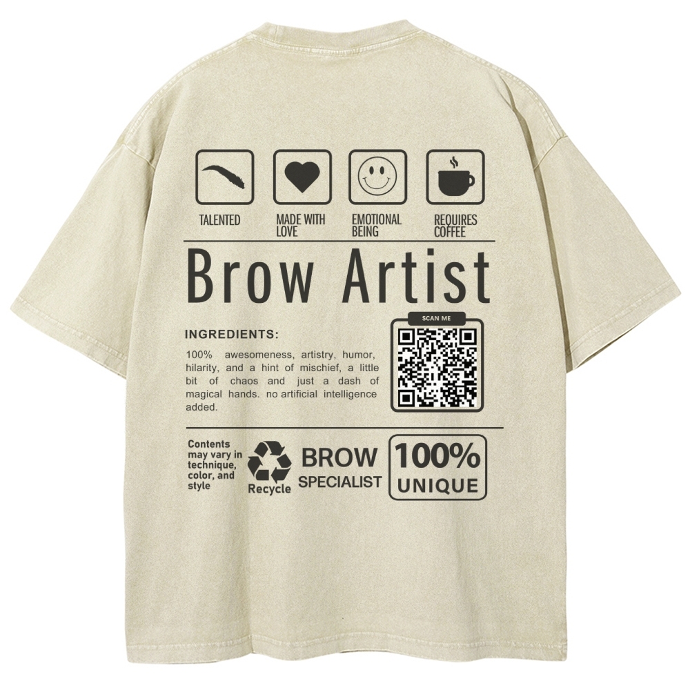 Brow Artist Addcustom Unisex Fit Washed T-Shirt Customscool