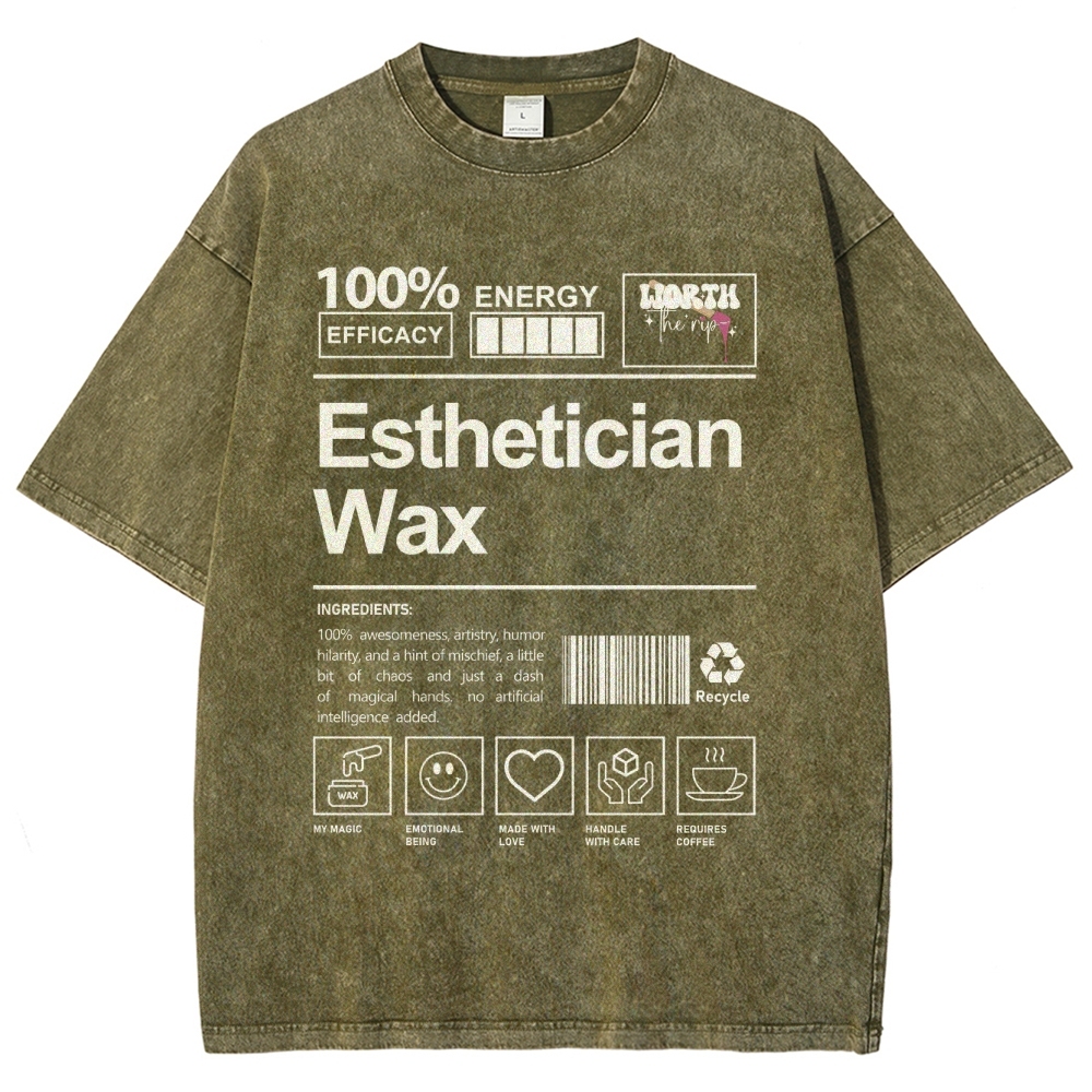 Esthetician Wax Unisex Fit Washed T-Shirt Customscool