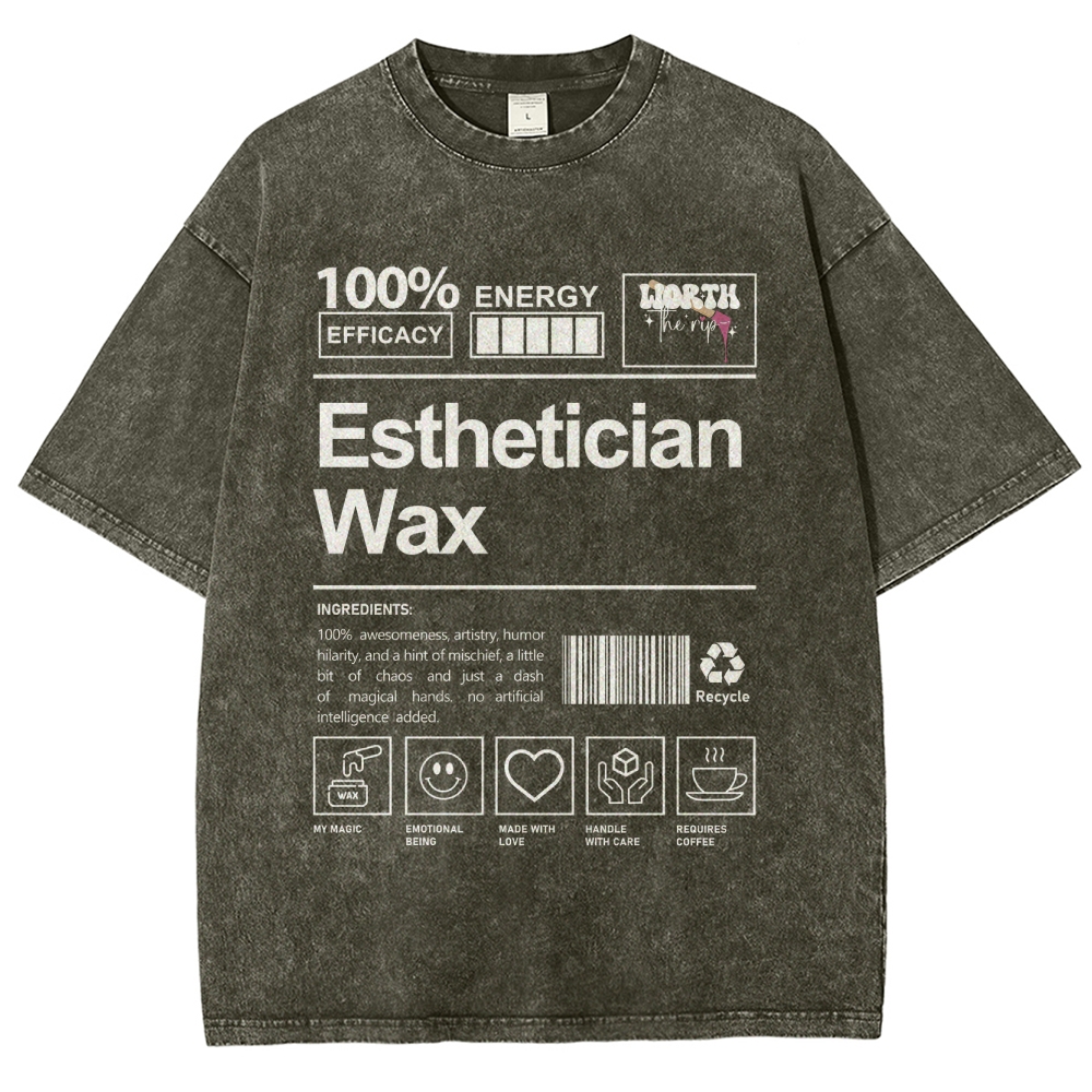 Esthetician Wax Unisex Fit Washed T-Shirt Customscool